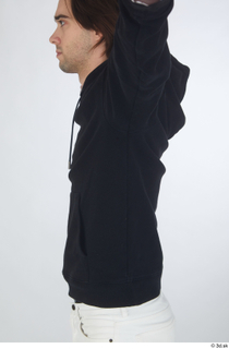 Chadwick black hoodie casual dressed upper body 0003.jpg